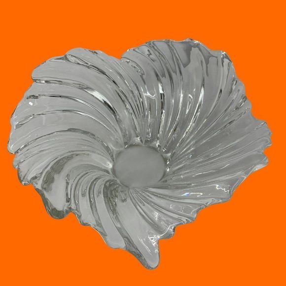 VTG Mikasa clear crystal swirl centerpiece bowl large 13" x 6" 4090 - Picture 2 of 9